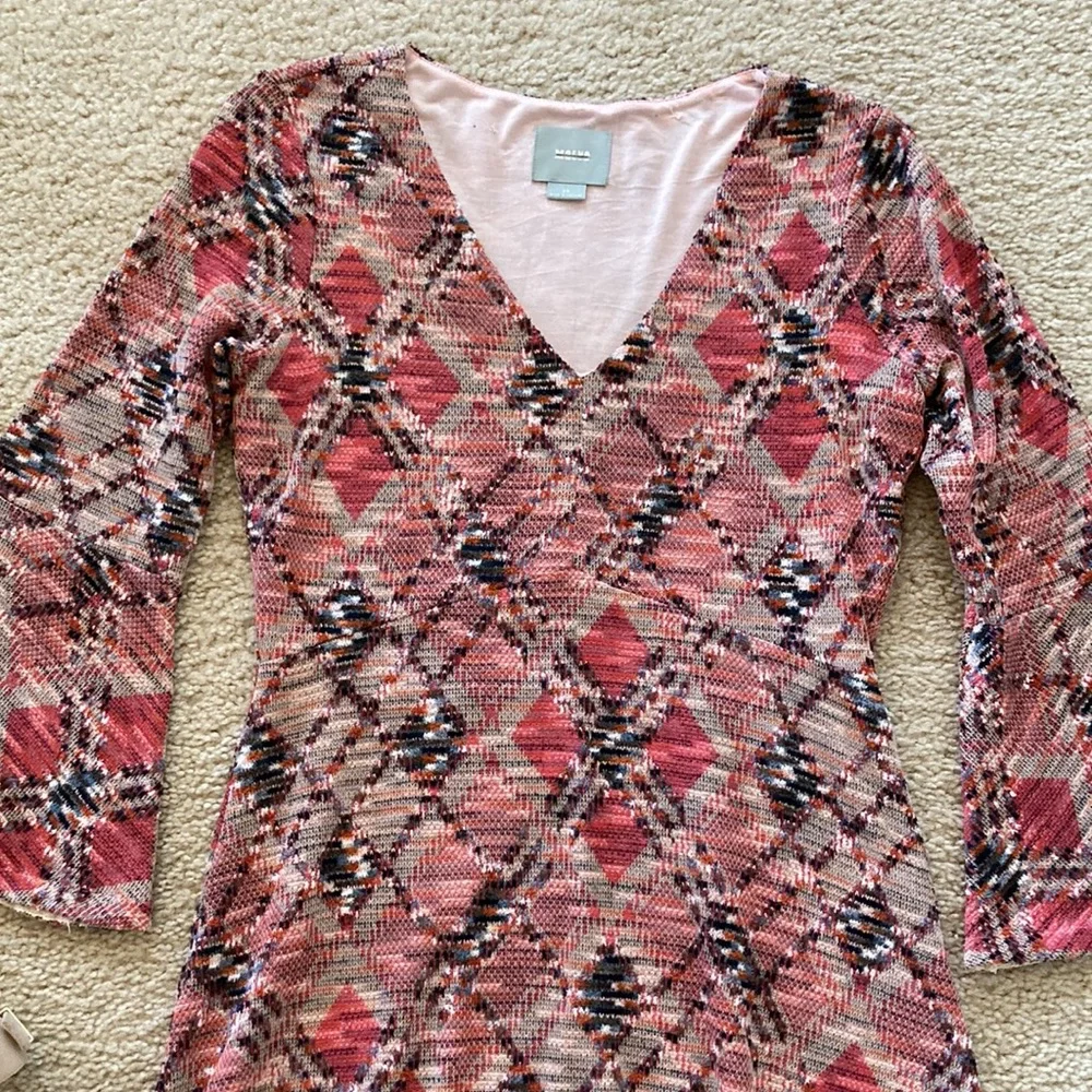 Anthropologie Maeve Erina Bell Sleeve Fit & Flare Dress - Picture 2 of 10